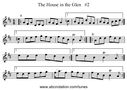 The House in the Glen   #2 - staff notation