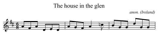 The house in the glen - staff notation