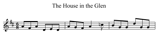 The House in the Glen - staff notation