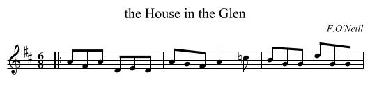 the House in the Glen - staff notation