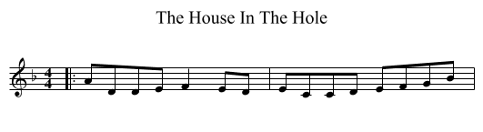 The House In The Hole - staff notation