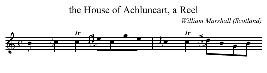 the House of Achluncart, a Reel - staff notation