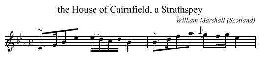the House of Cairnfield, a Strathspey - staff notation