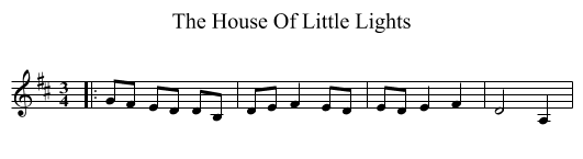 The House Of Little Lights - staff notation
