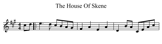 The House Of Skene - staff notation