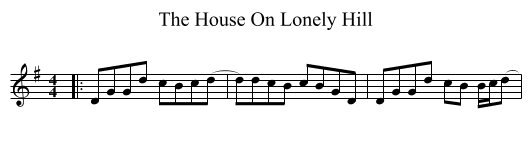 The House On Lonely Hill - staff notation