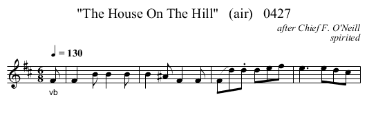 The House On The Hill   (air)   0427 - staff notation