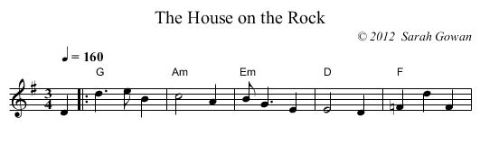 The House on the Rock - staff notation