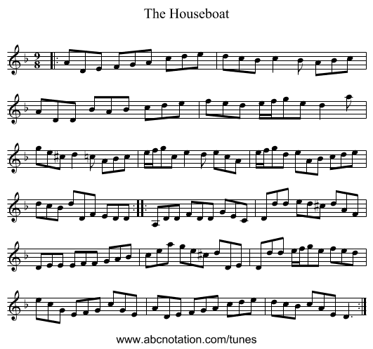 The Houseboat - staff notation