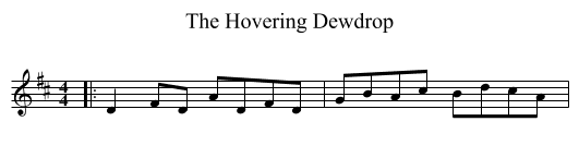 The Hovering Dewdrop - staff notation