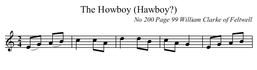 The Howboy (Hawboy?) - staff notation