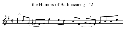 the Humors of Ballinacarrig   #2 - staff notation