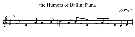 the Humors of Ballinafauna - staff notation