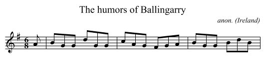 The humors of Ballingarry - staff notation