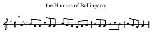 the Humors of Ballingarry - staff notation