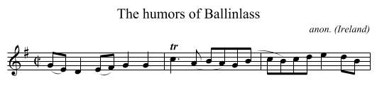 The humors of Ballinlass - staff notation
