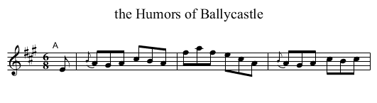 the Humors of Ballycastle - staff notation