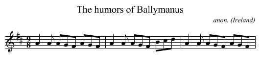 The humors of Ballymanus - staff notation