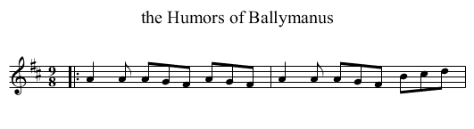 the Humors of Ballymanus - staff notation