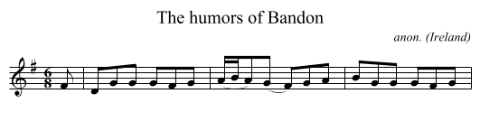 The humors of Bandon - staff notation