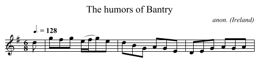 The humors of Bantry - staff notation
