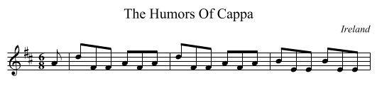 The Humors Of Cappa - staff notation