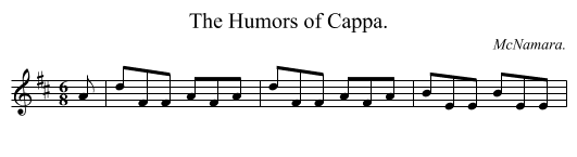 The Humors of Cappa. - staff notation
