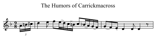 The Humors of Carrickmacross - staff notation