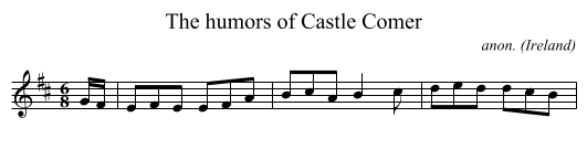 The humors of Castle Comer - staff notation
