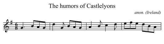 The humors of Castlelyons - staff notation