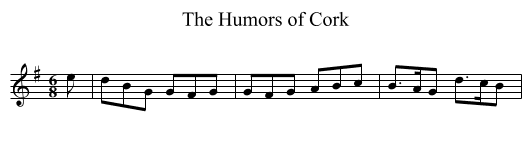The Humors of Cork - staff notation