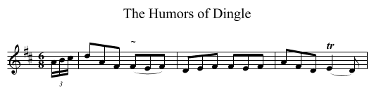 The Humors of Dingle - staff notation