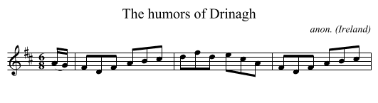 The humors of Drinagh - staff notation