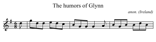 The humors of Glynn - staff notation