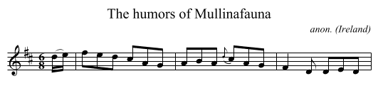The humors of Mullinafauna - staff notation