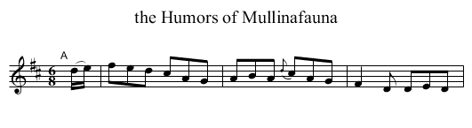the Humors of Mullinafauna - staff notation