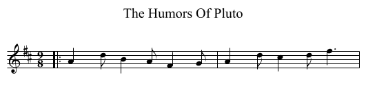 The Humors Of Pluto - staff notation