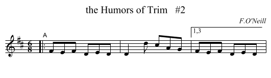 the Humors of Trim   #2 - staff notation