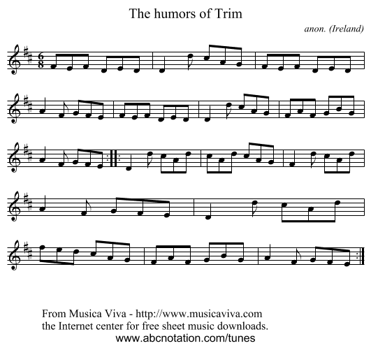 The humors of Trim - staff notation
