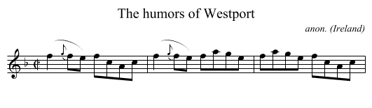 The humors of Westport - staff notation