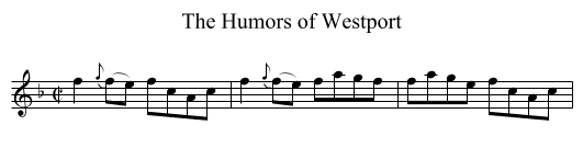 The Humors of Westport - staff notation