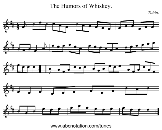 The Humors of Whiskey. - staff notation