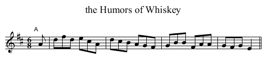 the Humors of Whiskey - staff notation
