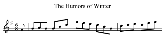 The Humors of Winter - staff notation