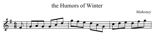 the Humors of Winter - staff notation