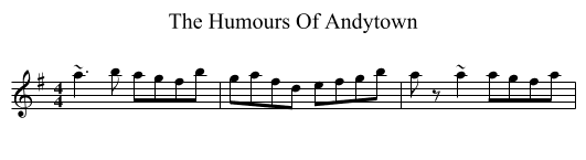 The Humours Of Andytown - staff notation