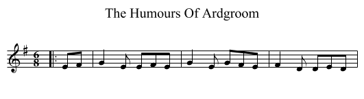 The Humours Of Ardgroom - staff notation