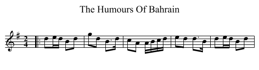 The Humours Of Bahrain - staff notation