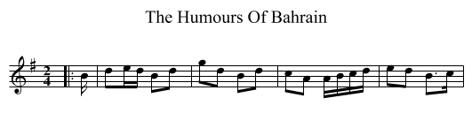 The Humours Of Bahrain - staff notation