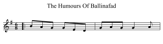 The Humours Of Ballinafad - staff notation